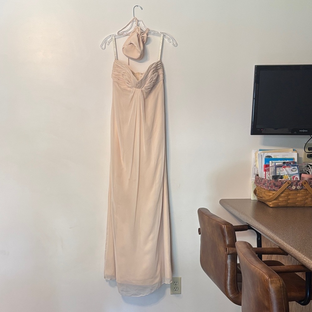 Strapless Cream Gown with Matching Bag